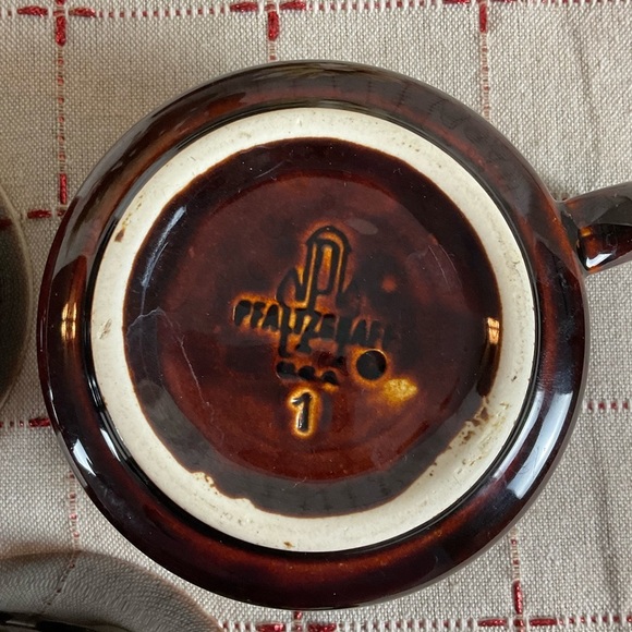 Vintage Pfaltzgraff Gourmet Brown Drip Flat Mugs - Picture 4 of 7